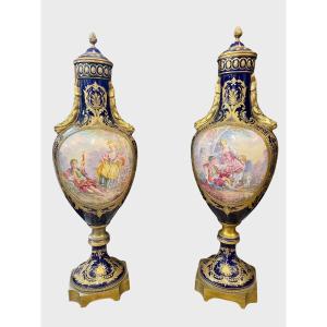 Pair Of Porcelain Vases In The Sèvres Style