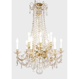 Napoleon III Bronze And Crystal Chandelier