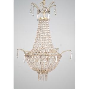 Crystal Hot-air Balloon Chandelier, Circa 1900