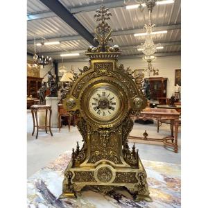 Renaissance-style Bronze Clock, Compagnie Des Bronzes De Bruxelles, Circa 1880
