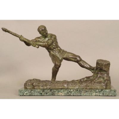 Bronze Art-deco Signed Ouline