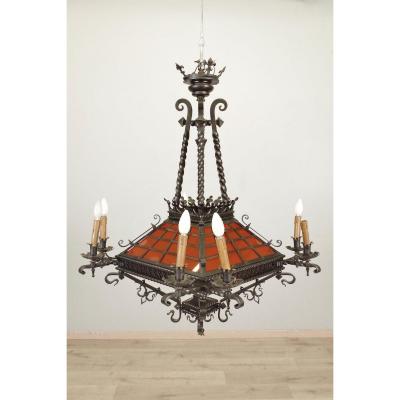 Gothic Style Suspension Chandelier Viollet-le-duc