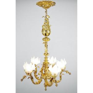 Louis XV Style Gilt Bronze Chandelier