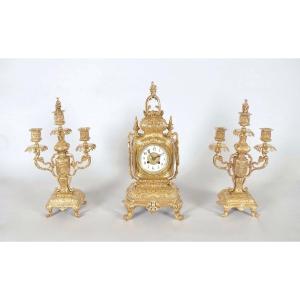 Garniture de cheminée style Extrême-Orient