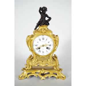 Louis XV Style Gilt Bronze Clock