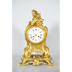 Louis XV Style Gilt Bronze Clock