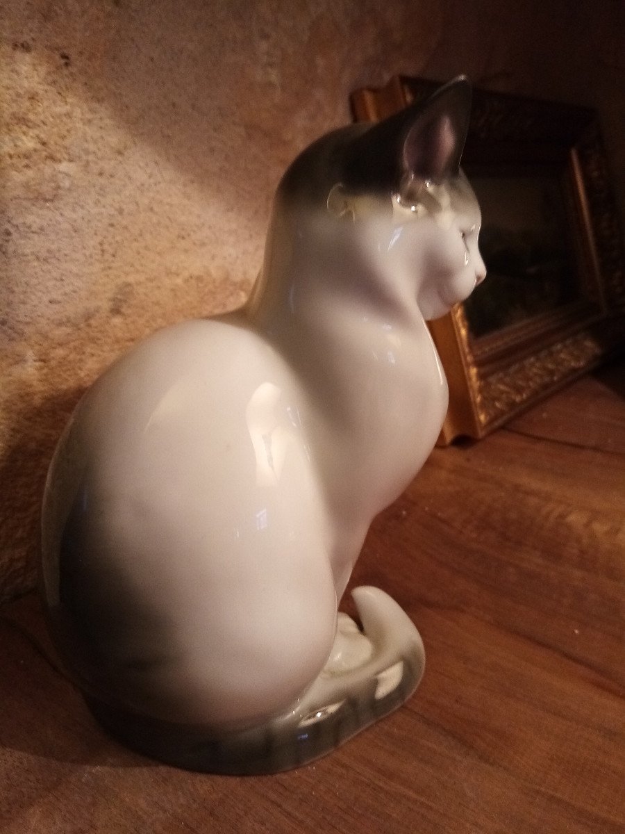 Chat art deco En Porcelaine De Limoges -photo-2