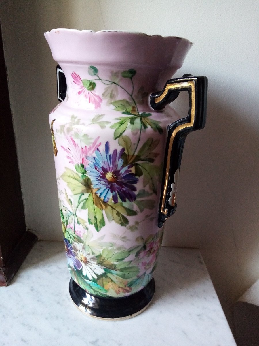 Large Limoges Floral Decor Vase-photo-3