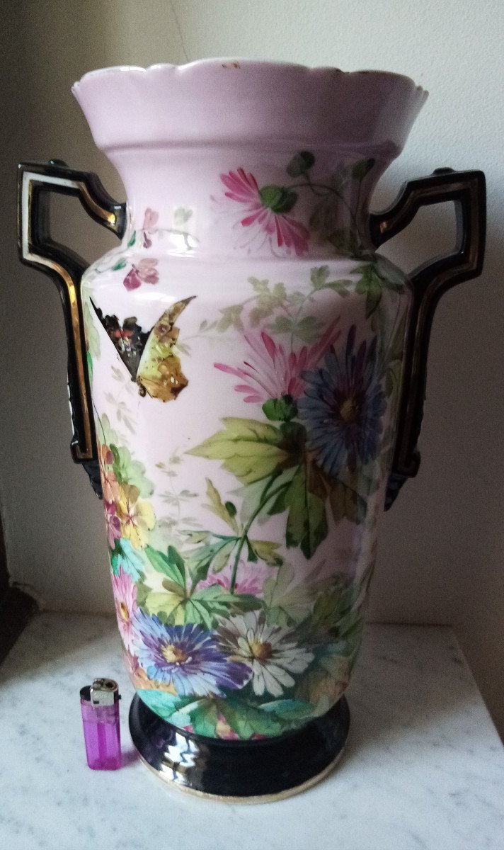 Large Limoges Floral Decor Vase