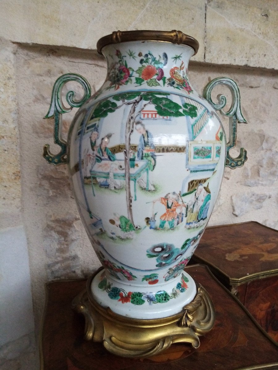 Vase Porcelaine De Chine Avec Bronzes-photo-3