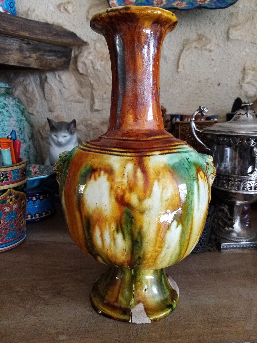 Enamelled Terracotta Vase China-photo-2