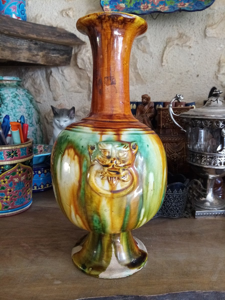 Enamelled Terracotta Vase China-photo-3
