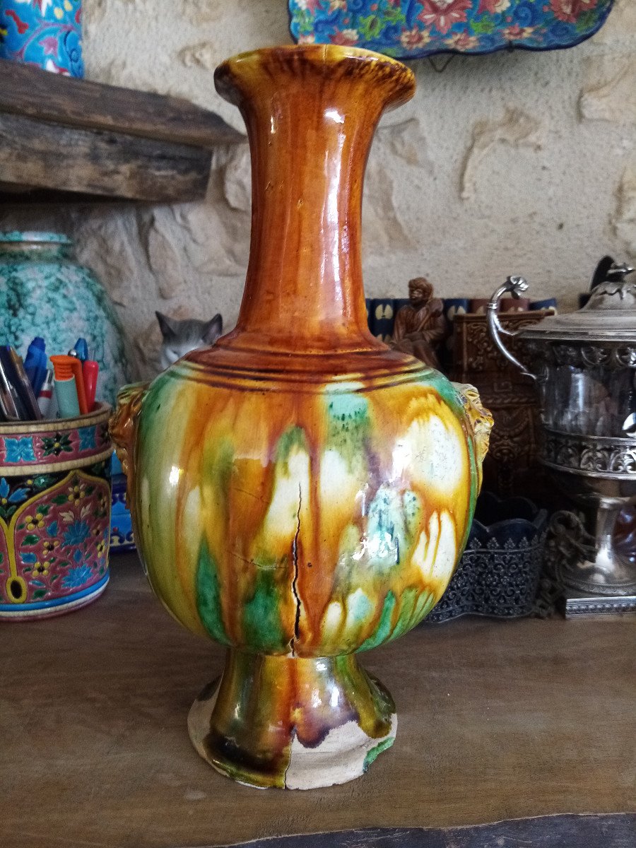 Enamelled Terracotta Vase China-photo-4