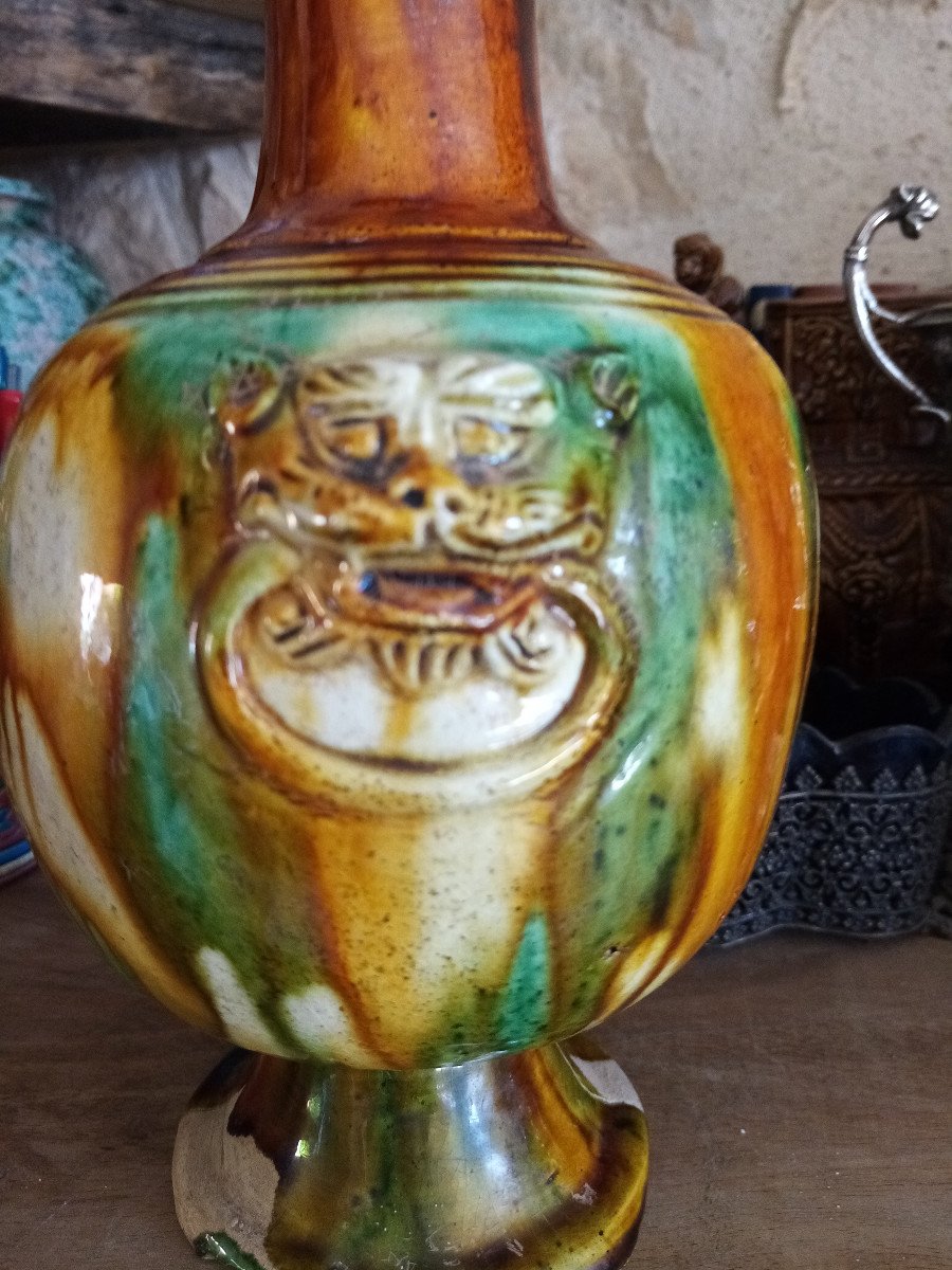 Enamelled Terracotta Vase China-photo-3