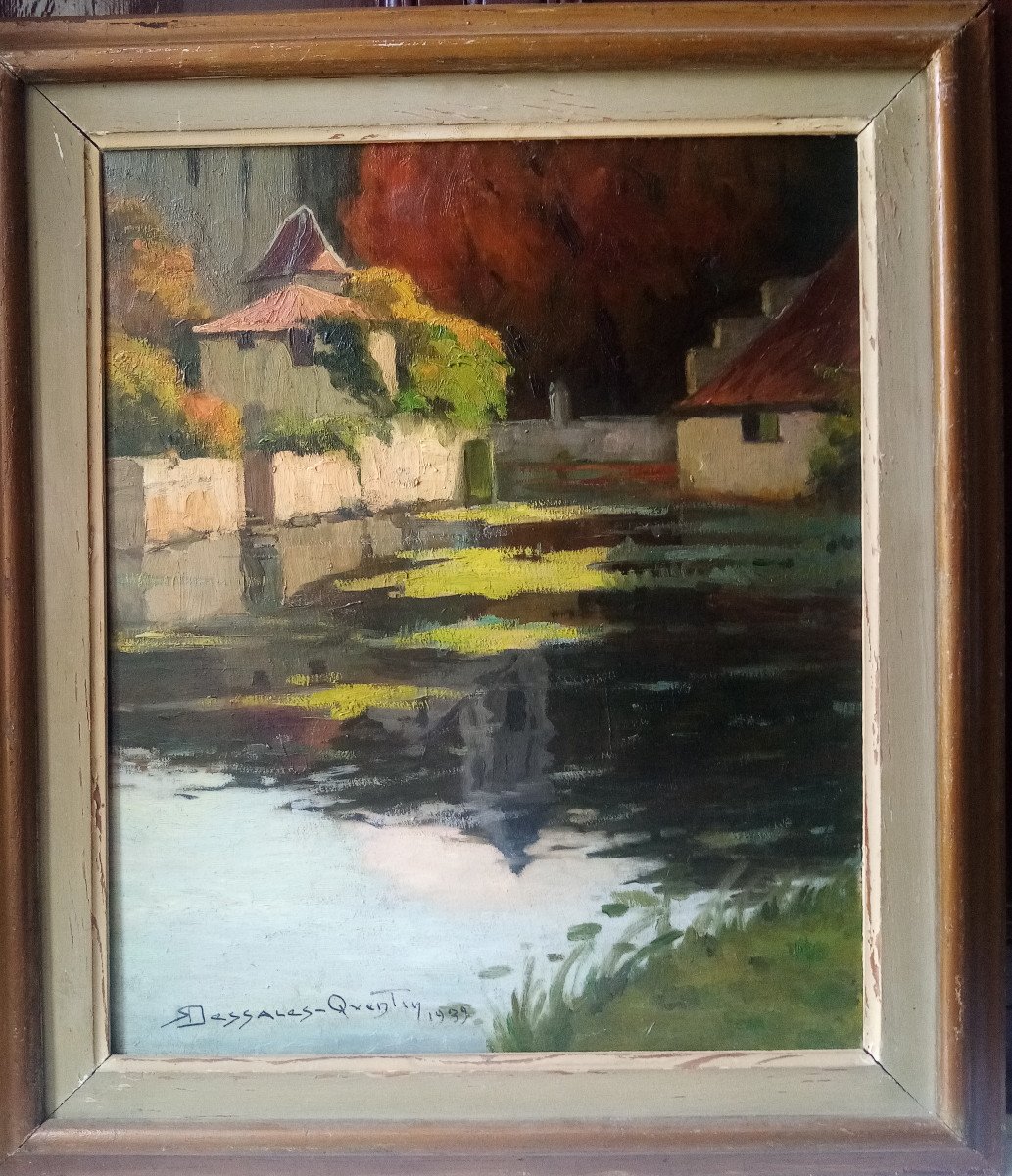 View Of The Dronne At Brantome By Robert Dessalles Quentin