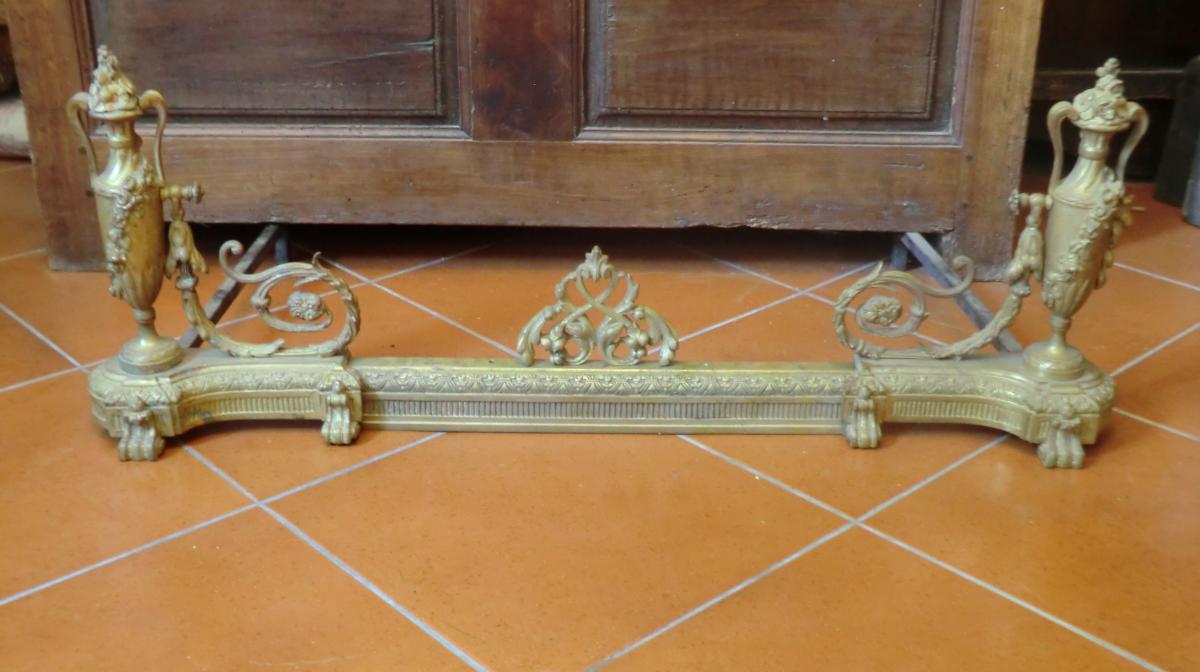 Chenets En Bronze Doré De Style Louis 16