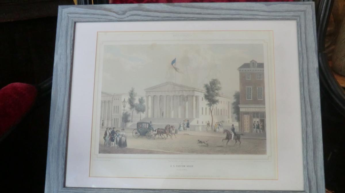 Lithographie U.s. Custom House Philadelphia Par August Kolner