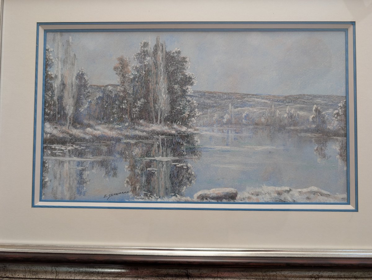 Eugene Senamax Paysage d'Hiver En Limousin-photo-4