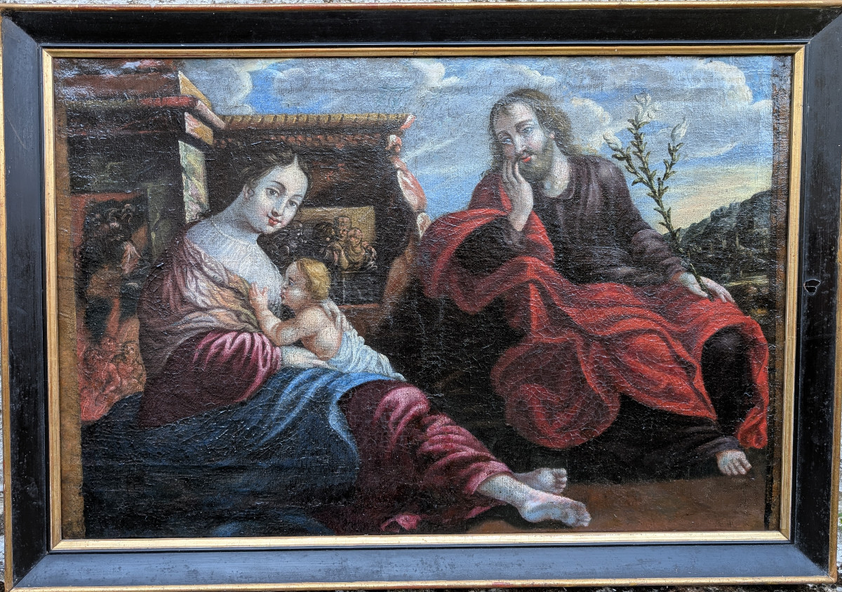 la sainte famille ecole italienne du XVIIè siecle