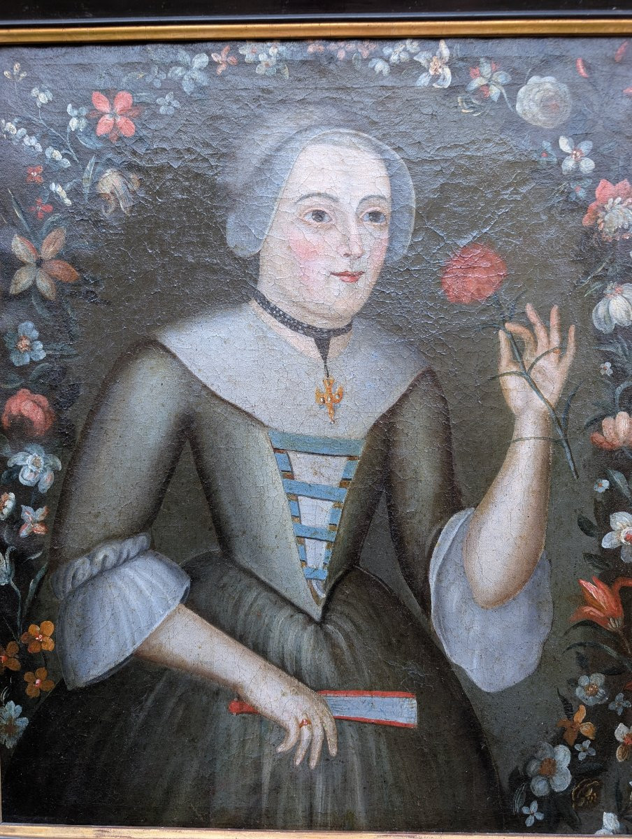 The Young Bride With A Fan, Dutch School Of The 17th Century-photo-2