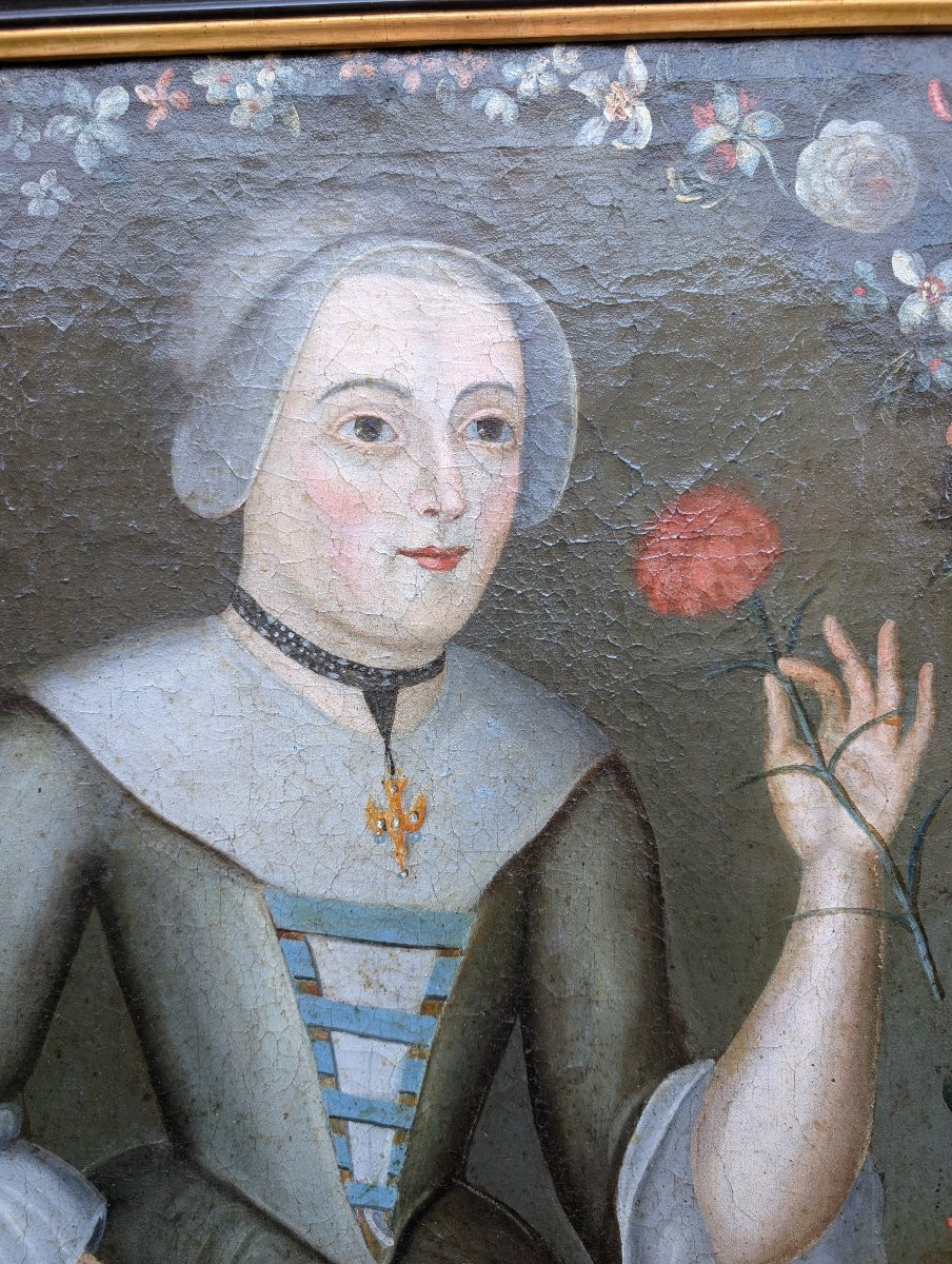 The Young Bride With A Fan, Dutch School Of The 17th Century-photo-3