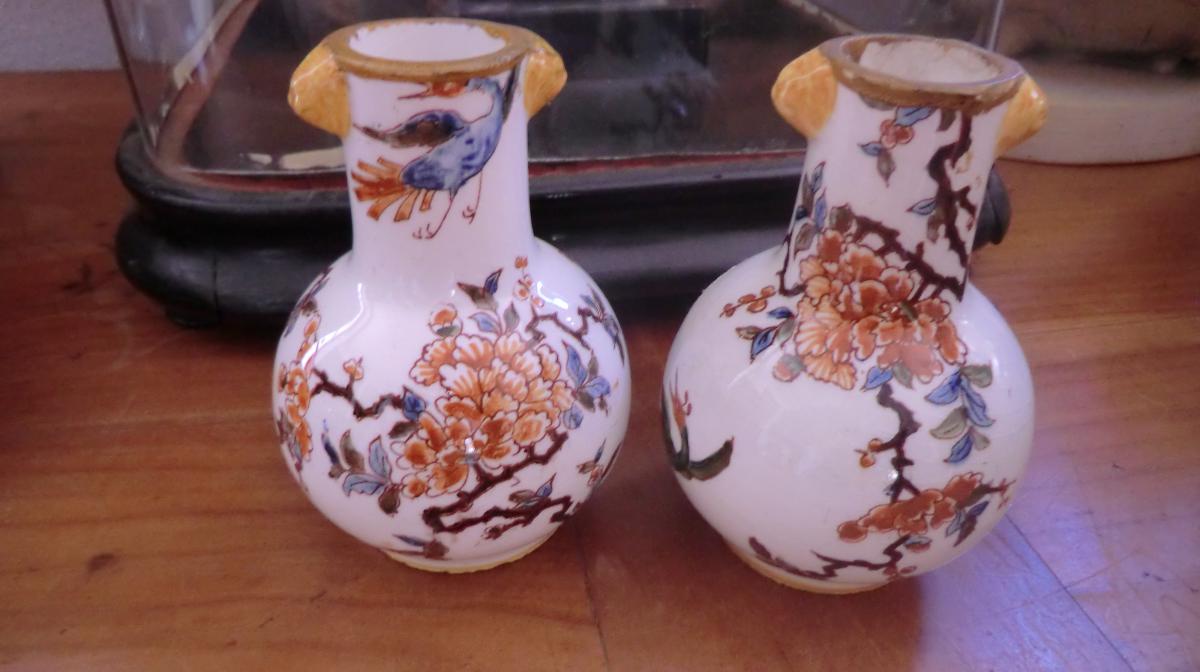 Paire De Vases En Faience De Gien 19è