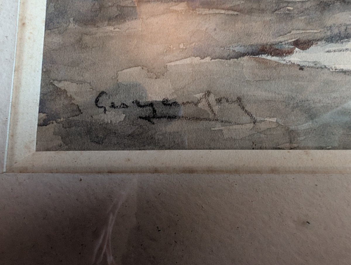 vue de la baie d'ajaccio signé vers 1920-photo-4