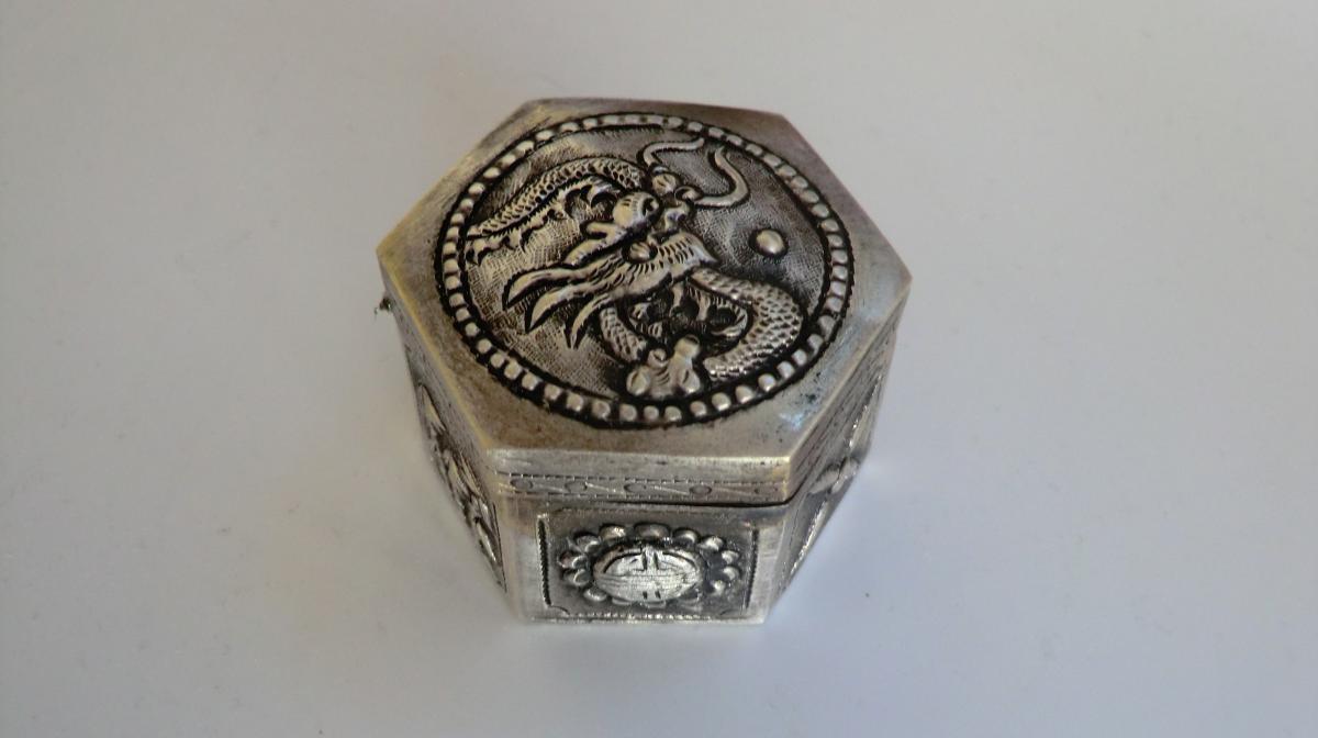 Opium Box In Silver Alloy-photo-2