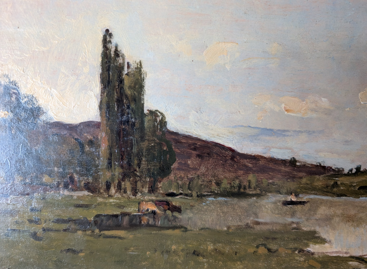 attr a karl daubigny vaches au bord de l'etang-photo-4