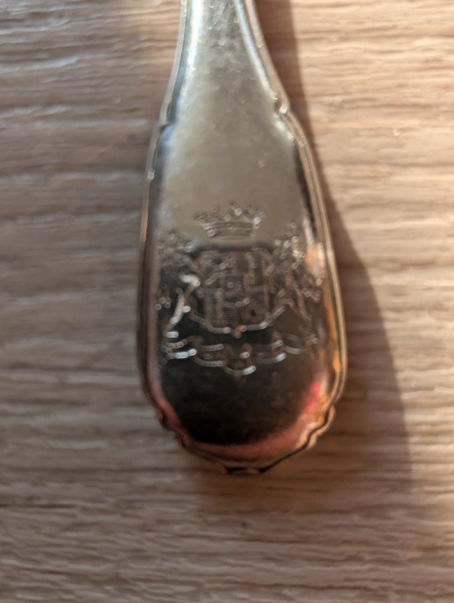 Set Of Silver And Vermeil Cutlery In The Louis XV Regence Style With Coat Of Arms-photo-1