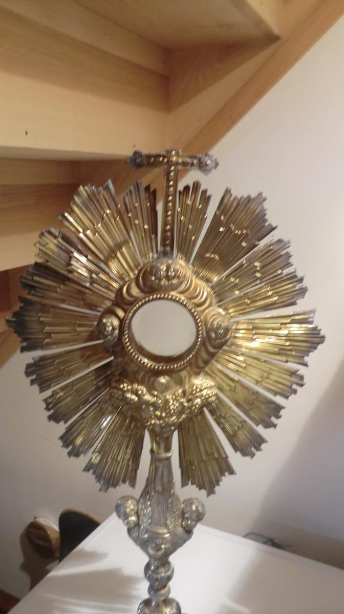 Grand Monstrance Silver & Vermeil With His Lunule-photo-2