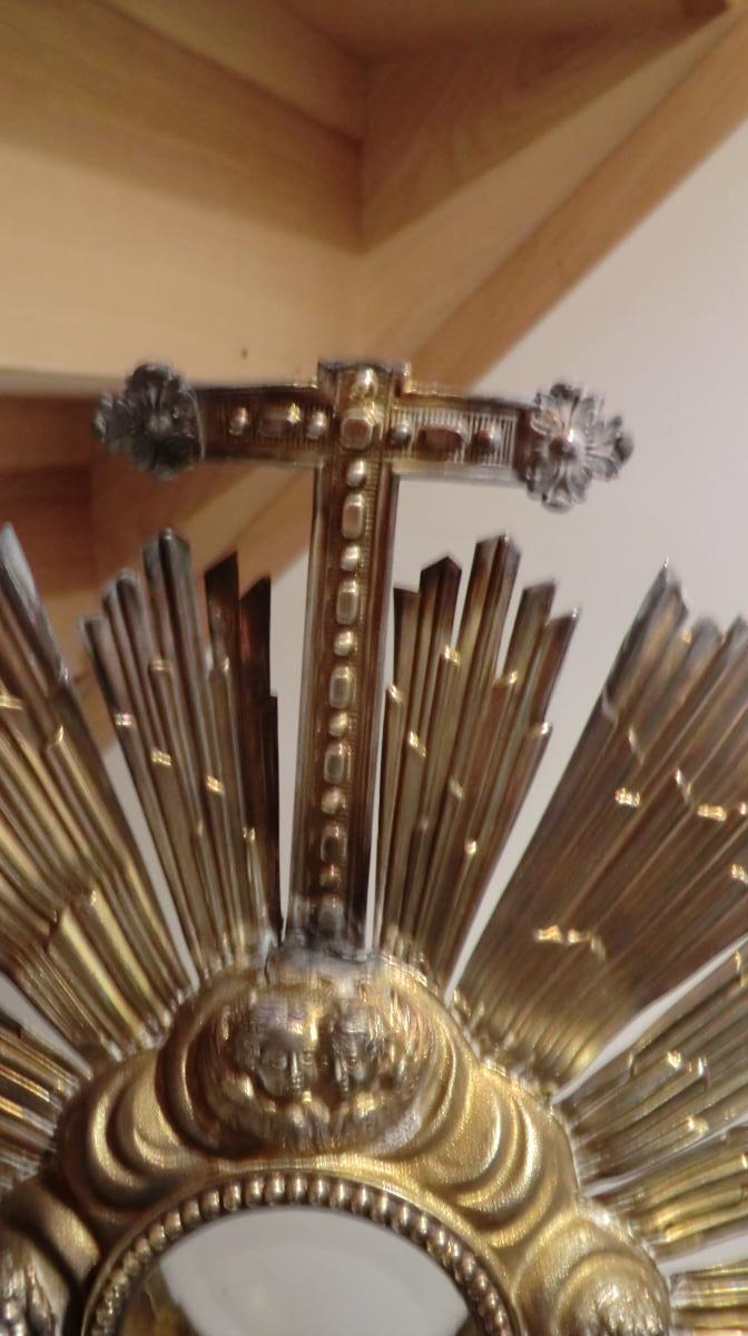 Grand Monstrance Silver & Vermeil With His Lunule-photo-3