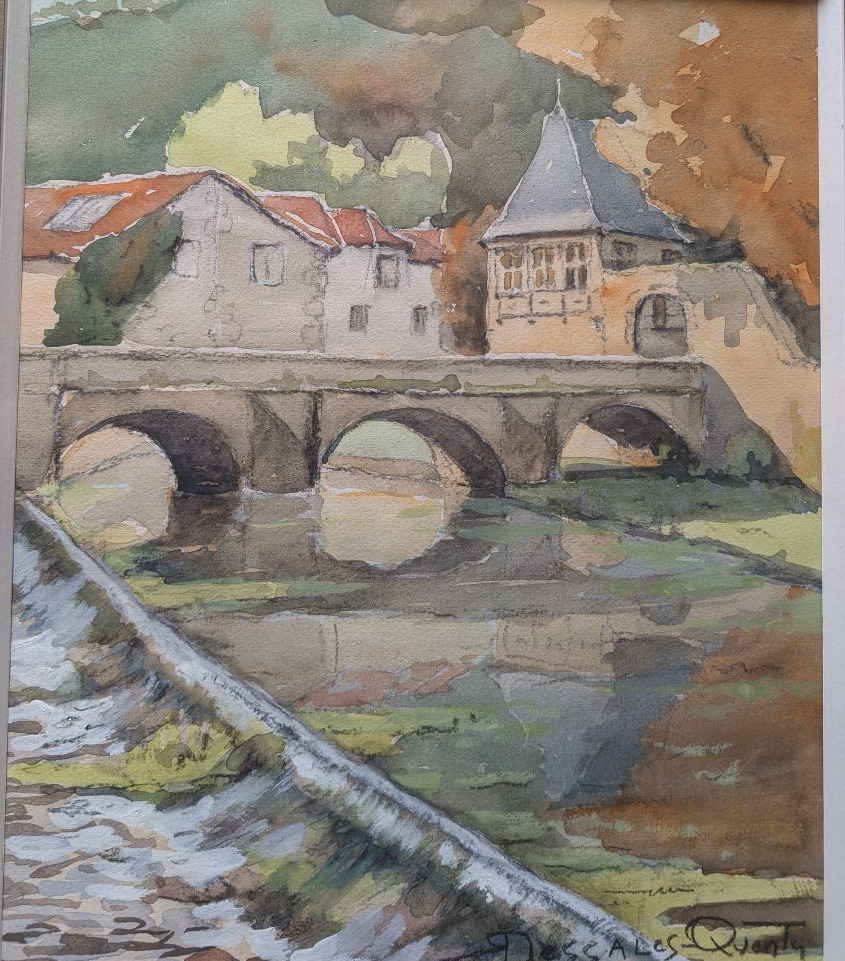 Pair Of Watercolors By Dessalles And Quentin Brantôme-photo-3