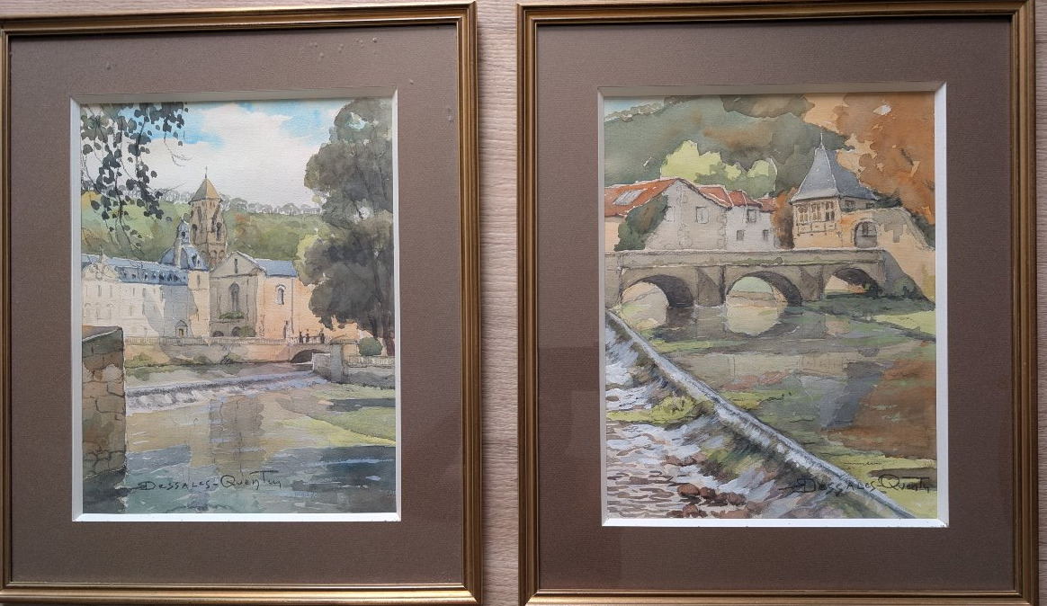 Pair Of Watercolors By Dessalles And Quentin Brantôme