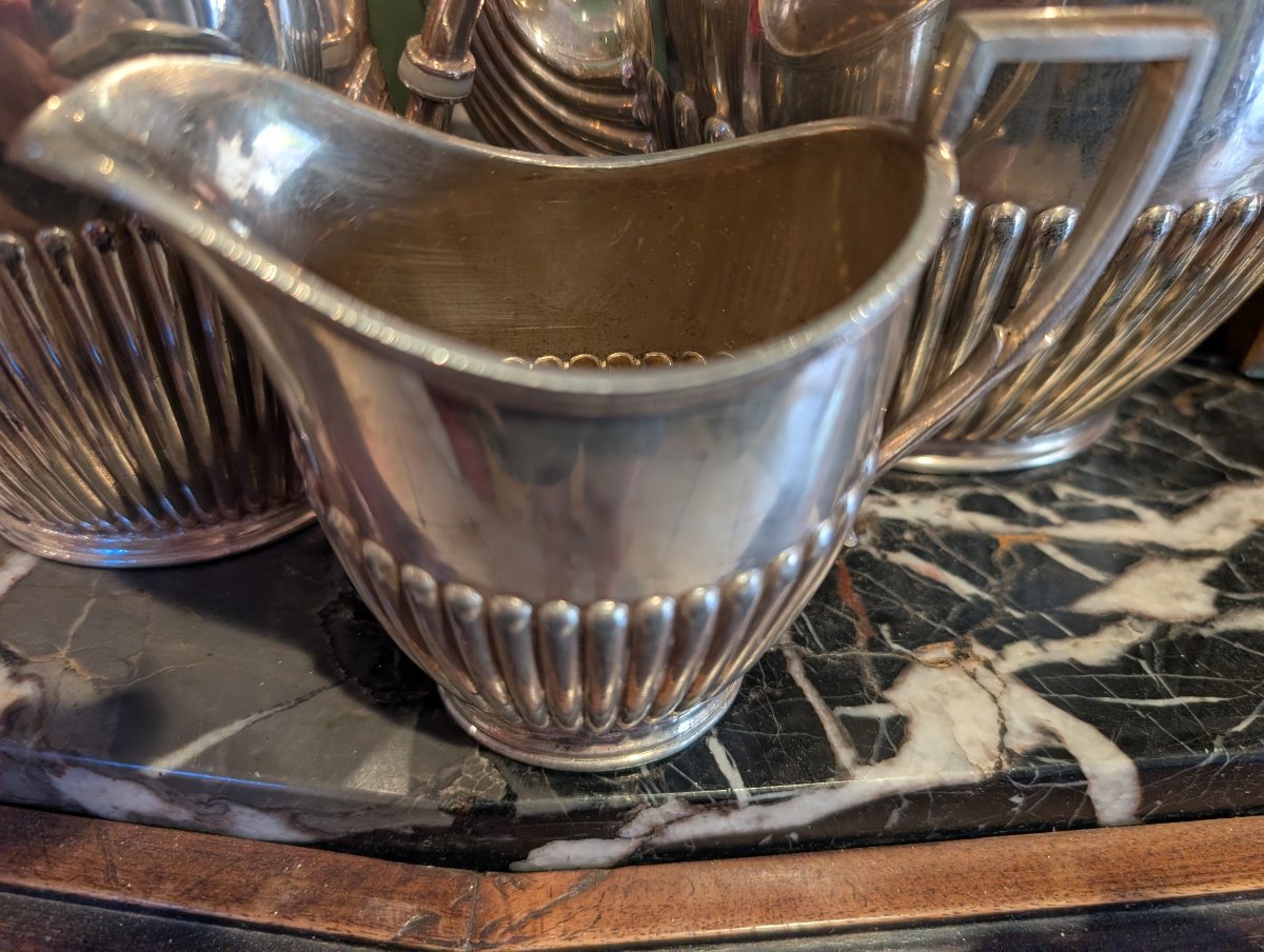 Art Deco Kirby Beard & Co. Silver-plated English Metal Tableware Set-photo-3