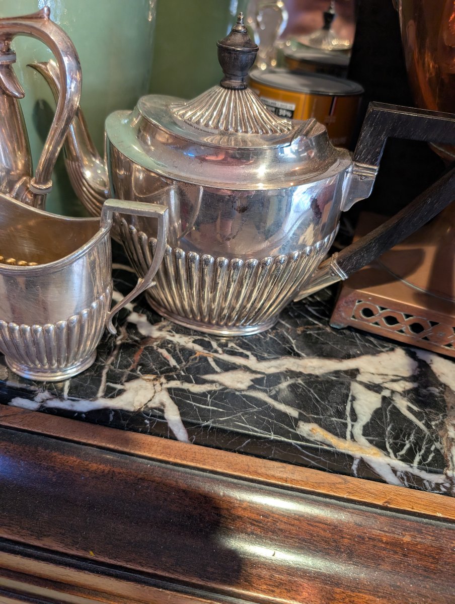 Art Deco Kirby Beard & Co. Silver-plated English Metal Tableware Set-photo-4
