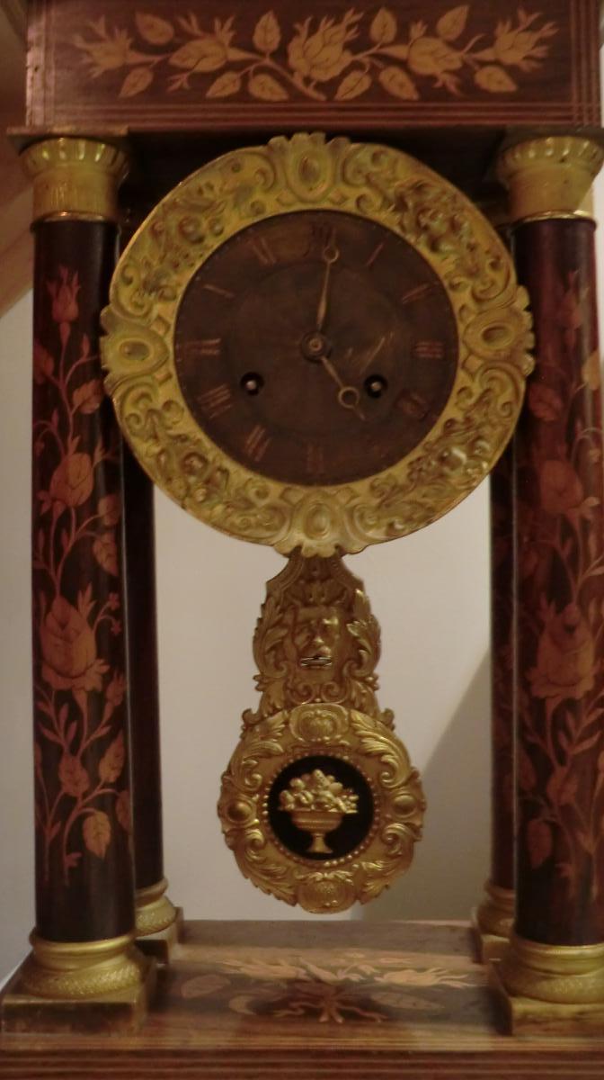 Pendule Marquetee Charles X-photo-2