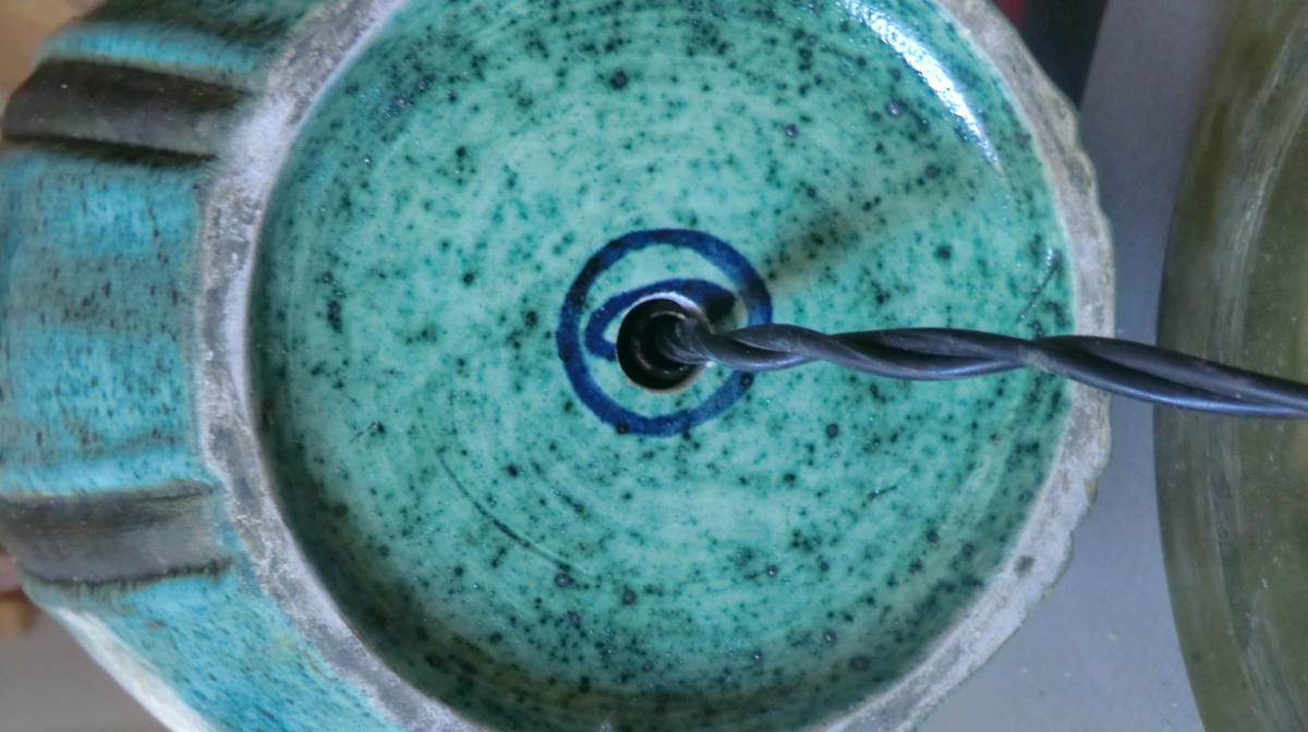 Grand Vase En Gres Art Deco Signé-photo-3