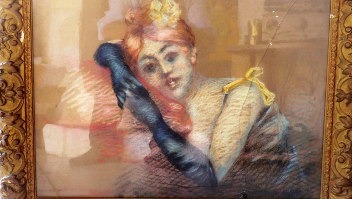 Pastel Jeune Femme Epoque Toulouse Lautrec