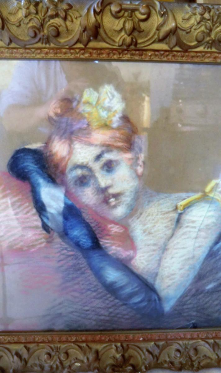 Pastel Jeune Femme Epoque Toulouse Lautrec-photo-4