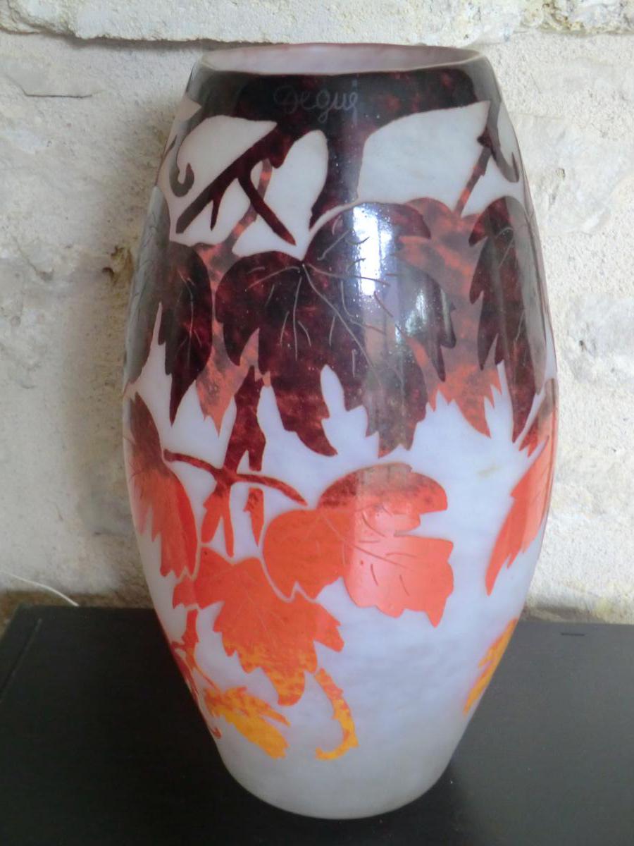 Vase Pate Of Glass Degaged Disengaged With Acid-photo-3