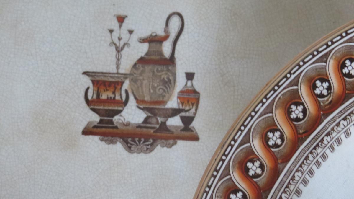 Series Of Dishes In Faience Of Minton Decor Etruscan-photo-1