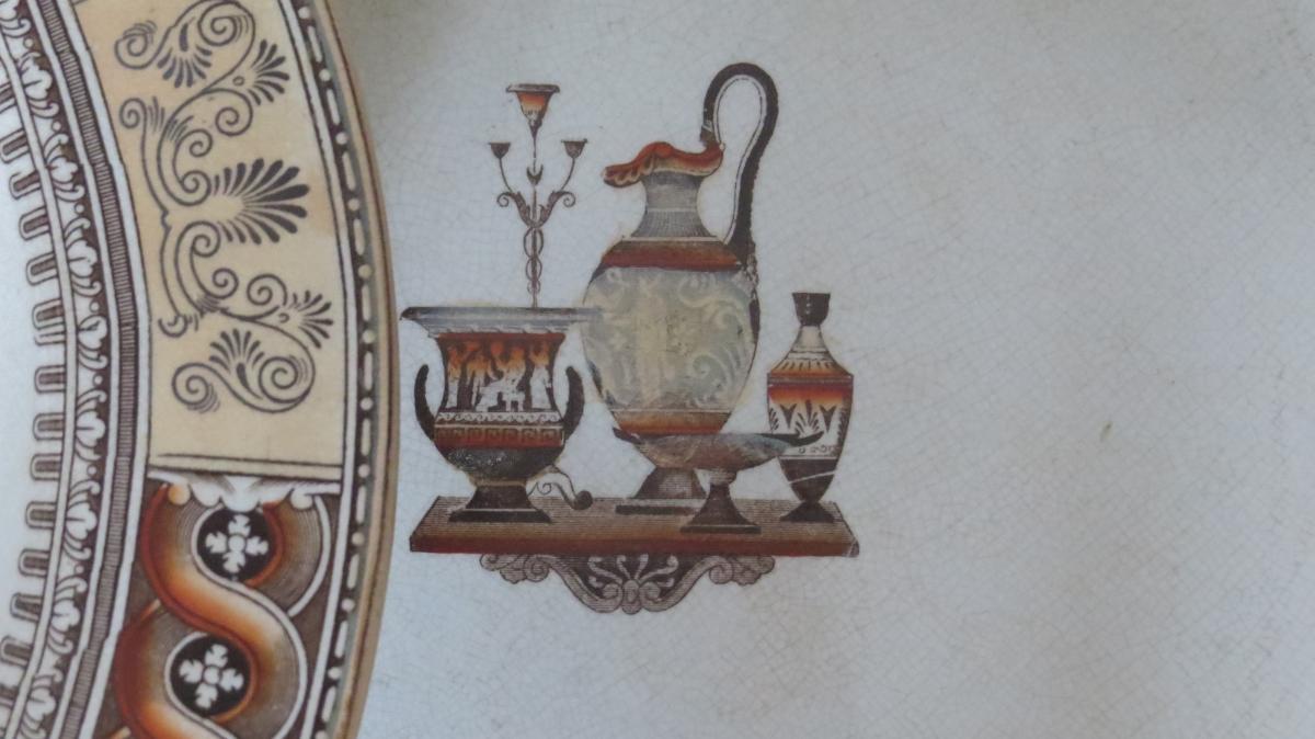 Series Of Dishes In Faience Of Minton Decor Etruscan-photo-2