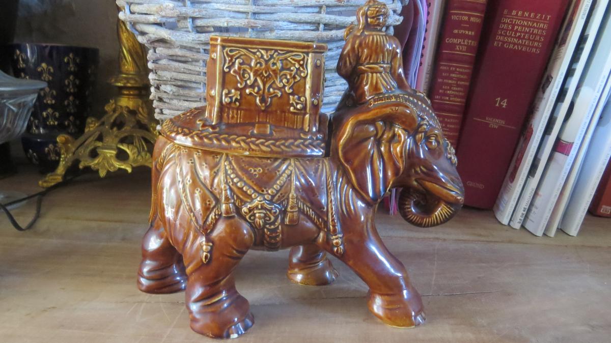 Pot A Tabac Elephant Et Son Cornac Autriche 19è