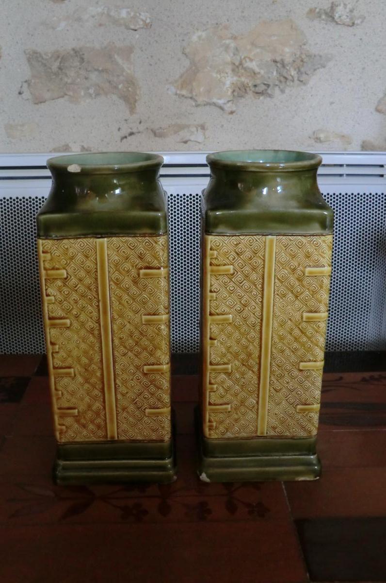 Grande Paire De Vases Hippolyte Boulanger Choisy Le Roi