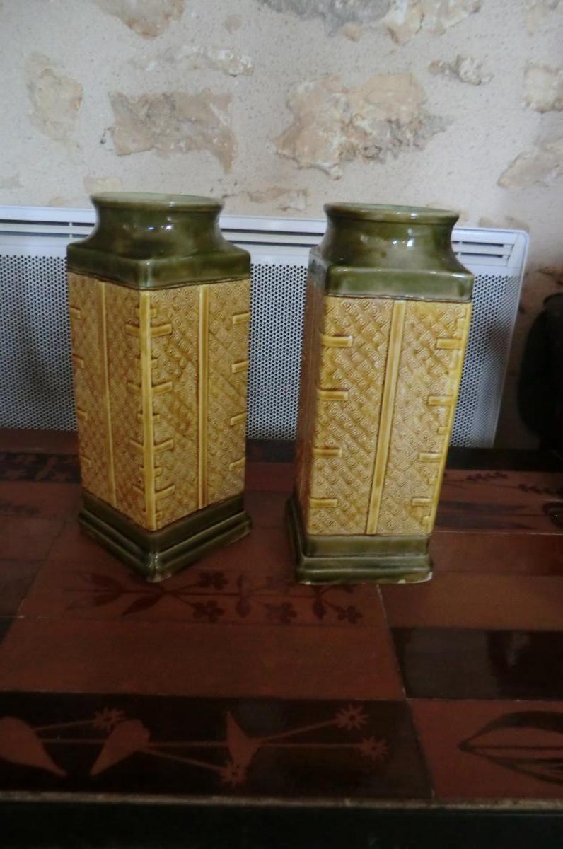 Grande Paire De Vases Hippolyte Boulanger Choisy Le Roi-photo-4