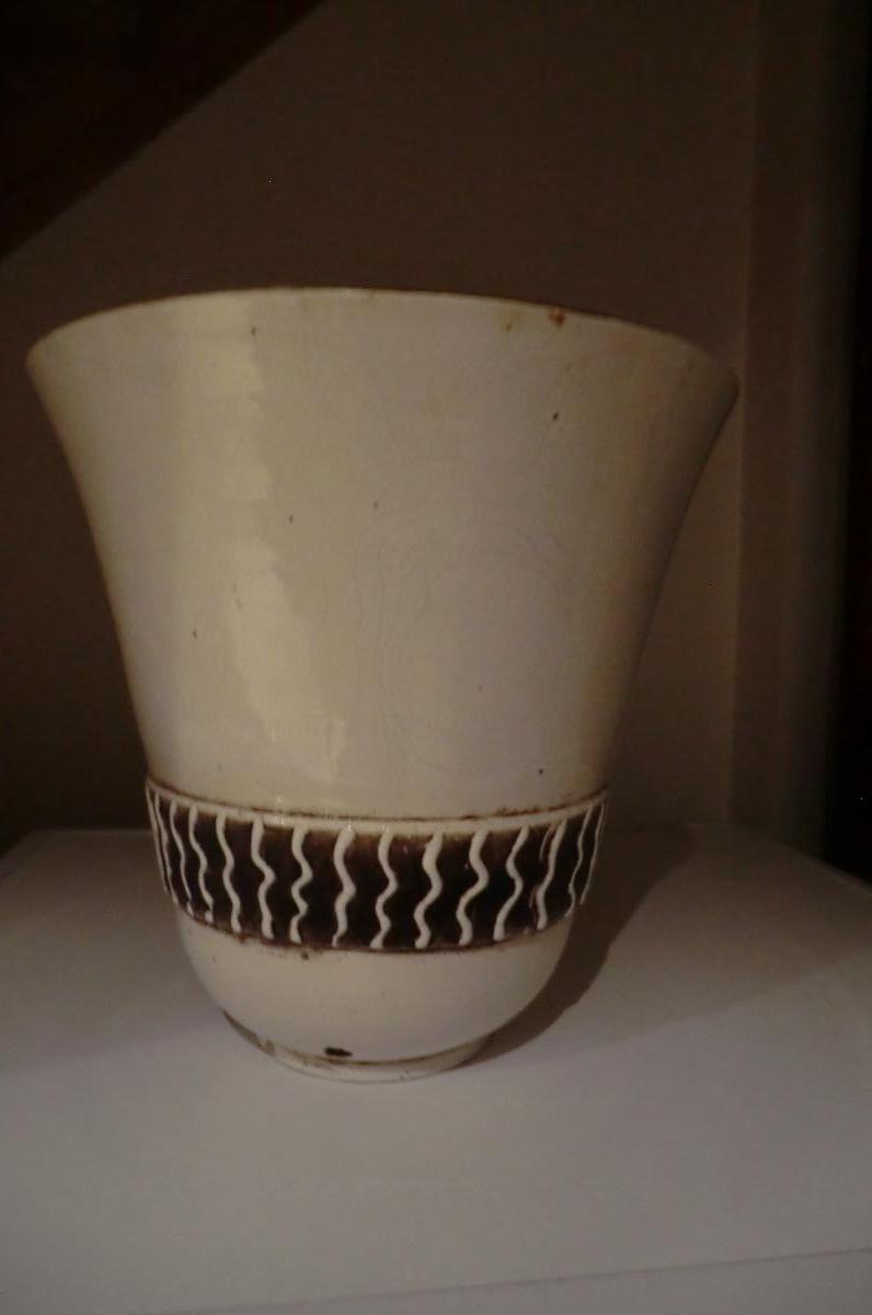 Large Vase Dlg Jean Besnard Or Attributed