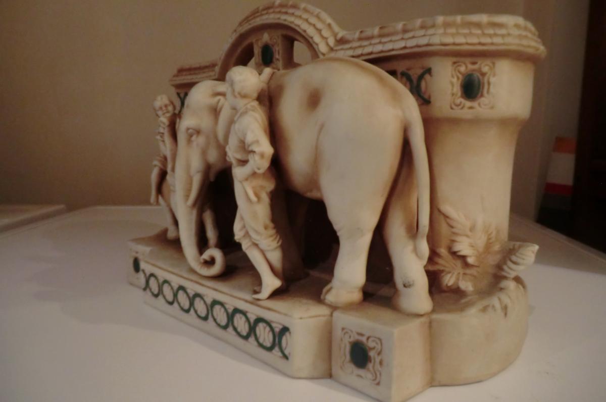 Elephant And Her Cornac In The Taste Of Royal Dux Bohemia Austria-photo-2