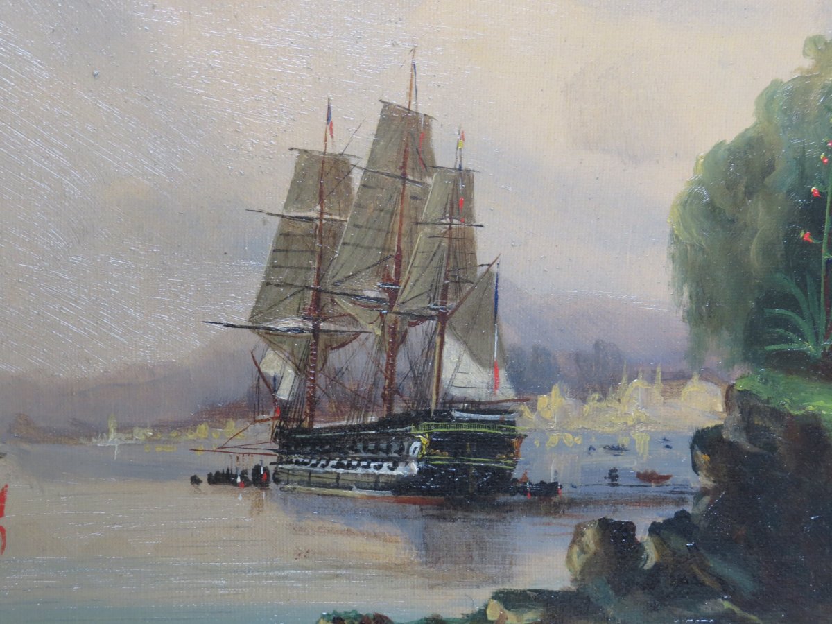 Marine Signed Cheri François Dubreuil (1828/1880)-photo-1
