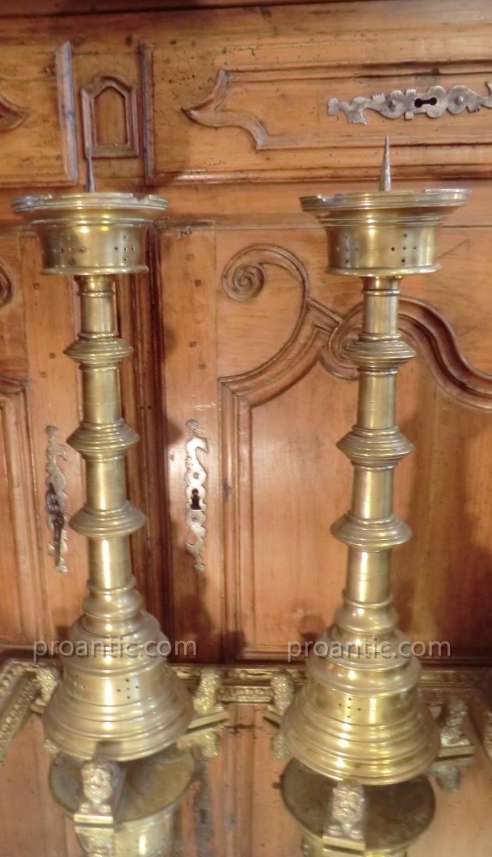 Pair Of Candlesticks In Gothic Style